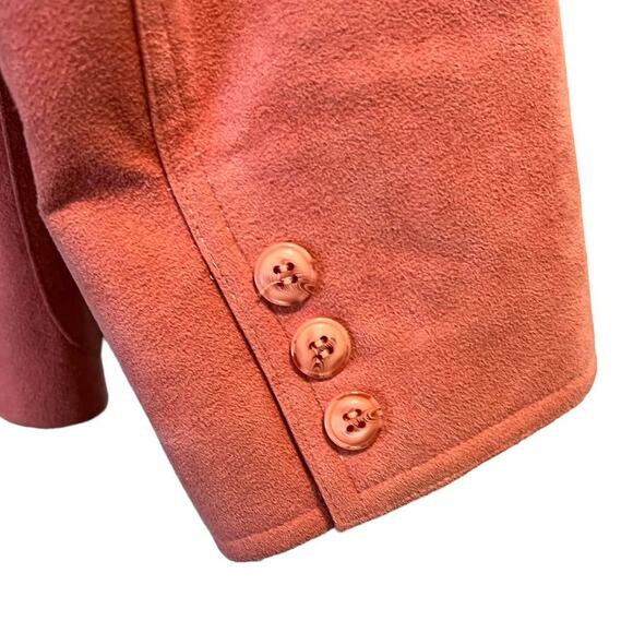 Blassport Vintage Ultra Suede Button Front Blazer Jacket Pink Sz 12 Long Sleeve - Picture 7 of 11